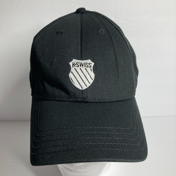 K-Swiss‎ Cap Hat Adult Adjustable Black Baseball Hat Cotton Twill Casual STAIN - Picture 1 of 16